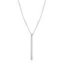 Sterling Silver 24 inch Necklace with Long Polished Bar Pendant