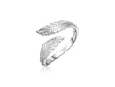 Sterling Silver Bypass Toe Ring with Leaves