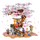 Japanese-style Street View Lighting Rotating Flower Box Assembling Building Blocks