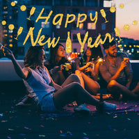 New Year Party Glitter Happy New Year Letter Hanging Flag