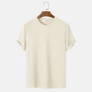 Men Summer Solid Color Round Neck Basic T-Shirts