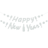 New Year Party Glitter Happy New Year Letter Hanging Flag